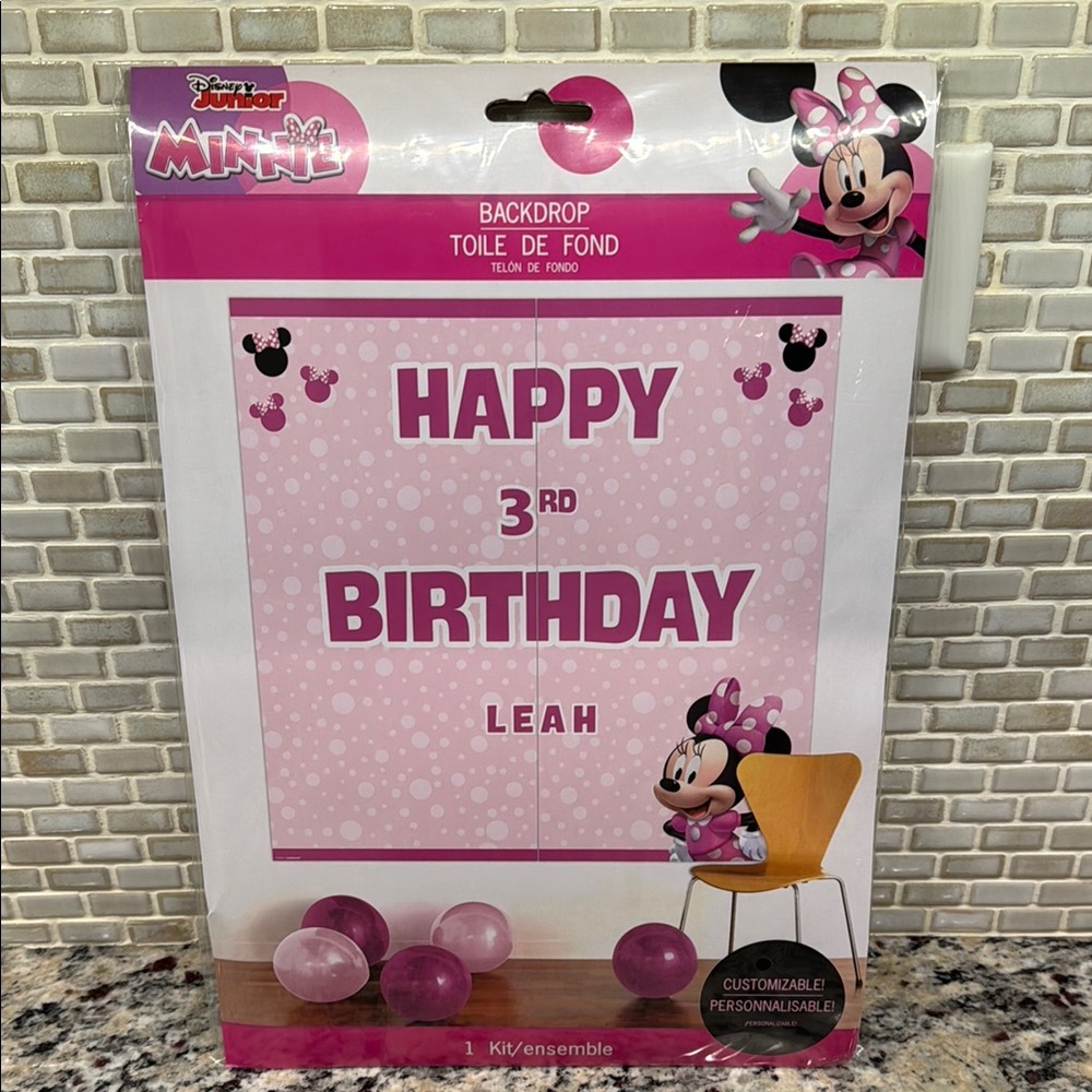 Disney Junior Minnie Mouse Pink Birthday Backdrop